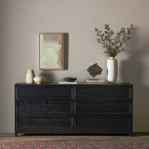 Millie 6 Drawer Dresser In Drifted Matte Bl
