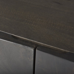 Darwin 80x17.5 Brown Solid Wood Gold Metal Base 4 Cabinet Door Sideboard