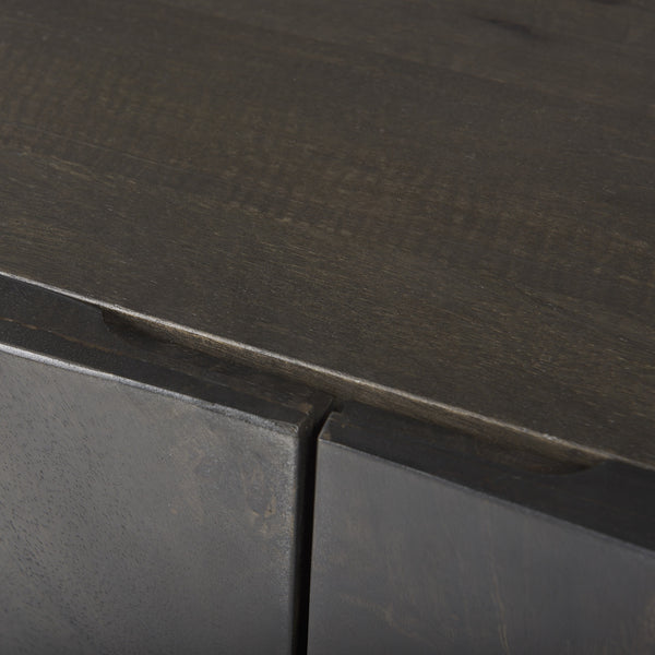 Darwin 80x17.5 Brown Solid Wood Gold Metal Base 4 Cabinet Door Sideboard