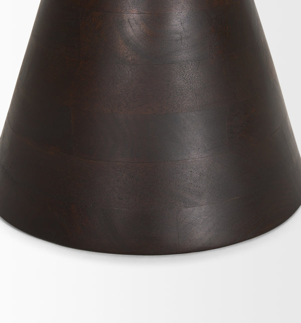 Palmera Dark Brown Wood Pedestal Accent Table