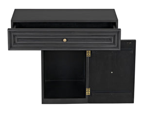 Brice Mahogany Console with Brass Pulls in Pale Finish