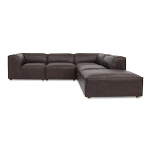 Moe's Form Modular Sectional in Espresso Brown Leather