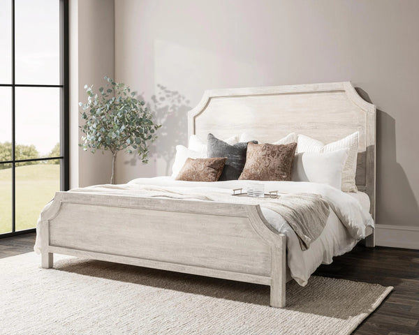 Westmont Solid Wood Queen Bed in Creamwood