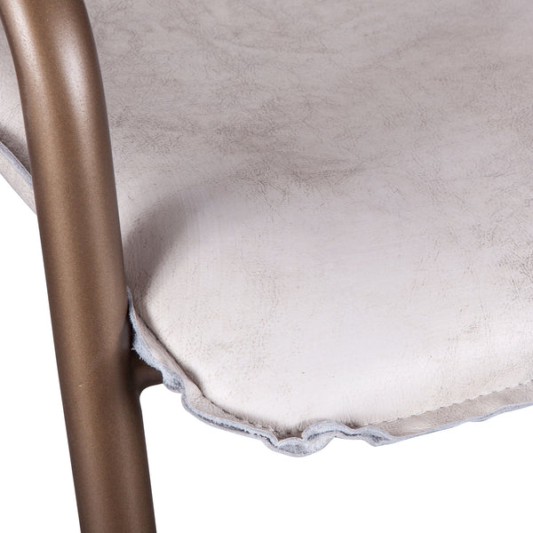 Portofino Leather Bar Chair Vintage White