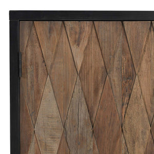 Anton Solid Wood 4Dr Cabinet in Black-Natural Finish