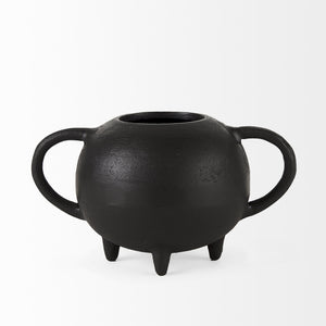 Cyrus Black Spherical Vase Decorative Object
