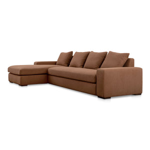 Moe's Thomas Sectional in Rust Orange with Feather Blend