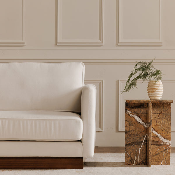 Moe's Blair Accent Table in Golden Forest Marble