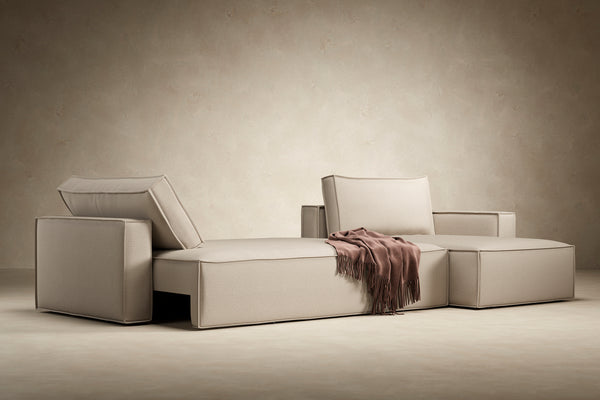 NEWILLA SOFA BED W/LOUNGER, 57"X118" W/STANDARD ARM RESTS