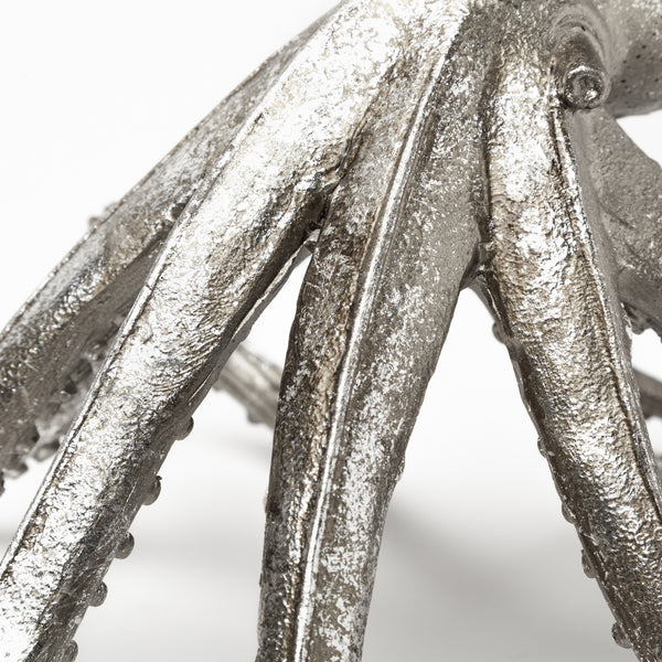 Strafford Medium 13L x 7W Silver Resin Octopus