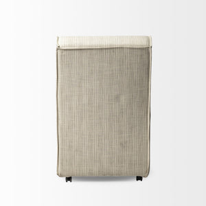Damon Fully Upholstered Cream-Toned Fabric Dining Chair on Casters