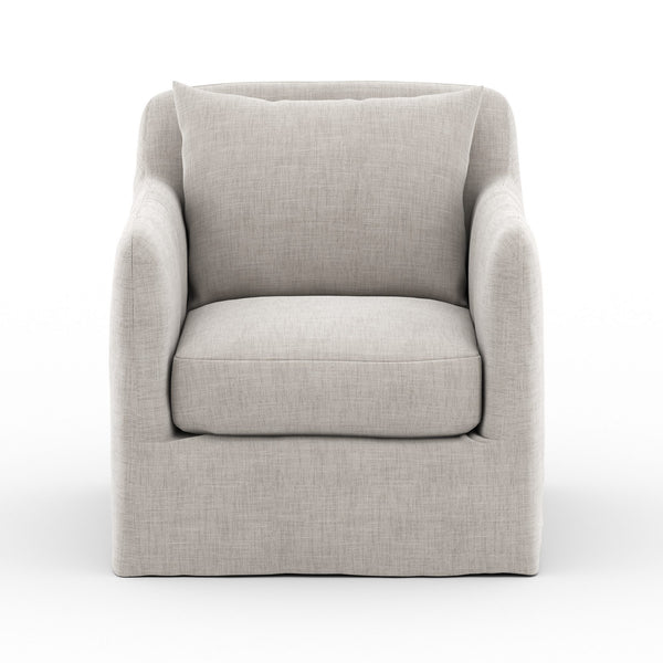 Dade Outdoor Swivel Chair in Stone Grey