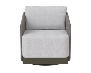 ALLARIZ SWIVEL ARMCHAIR - WARM GREY - GRACEBAY LIGHT GREY