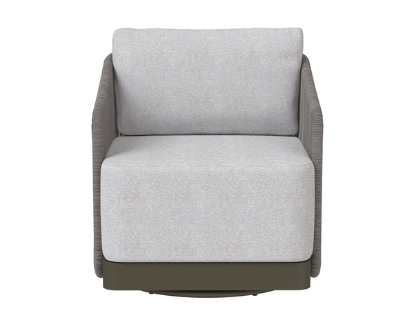 ALLARIZ SWIVEL ARMCHAIR - WARM GREY - GRACEBAY LIGHT GREY