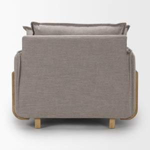 Roy II Flint Gray Upholstered and Brown Wood Frame Arm Chair
