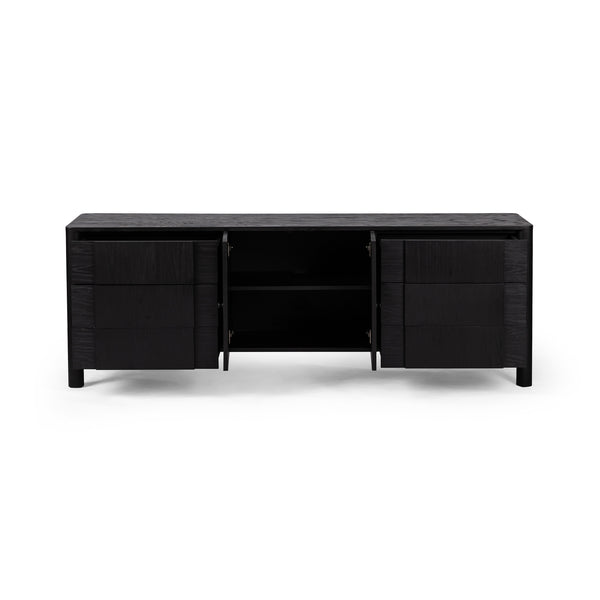 Pollard Media Console In Brushed Ebony Oak