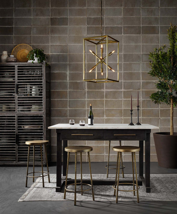Westwood Counter Stool In Antique Brass