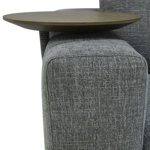 Donovan Upholstered Sectional with Side Table - Gray