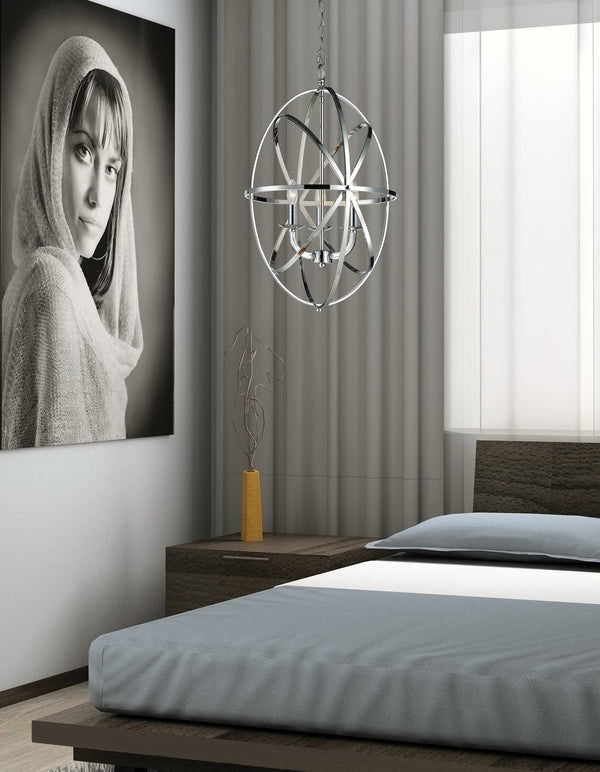 Aranya 3 Light Pendant in Chrome Finish