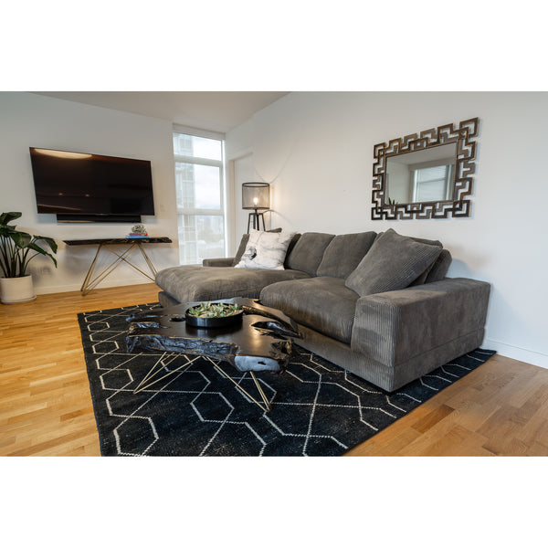 Moe's Plunge Sectional in Charcoal with Flip Chaise