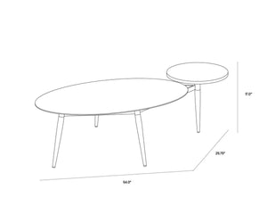 TUNER COFFEE TABLE - OVAL