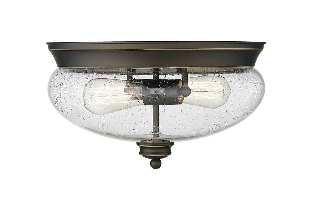 Amon 2 Light Flush Mount in Olde Bronze Finish