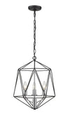 Geo 3 Light Chandelier in Matte Black + Chrome Finish