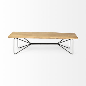 Papillion III 66L x 16W Blonde Wood And Iron Dining Bench
