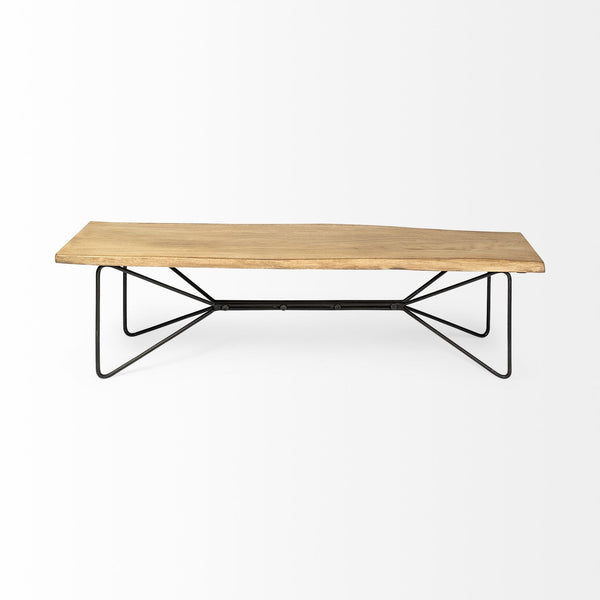 Papillion III 66L x 16W Blonde Wood And Iron Dining Bench