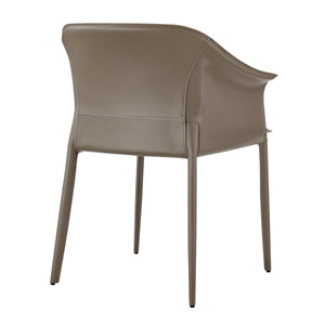 Callie Recycled Leather Dining Arm Chair, Light Mocha