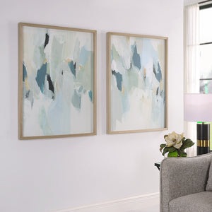 Seabreeze Abstract Framed Canvas Prints Set/2