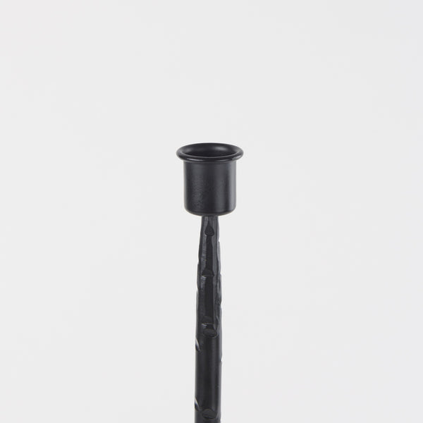 Porter 5.0L x 5.0W x 18.0H Medium Black Iron Candle Holder