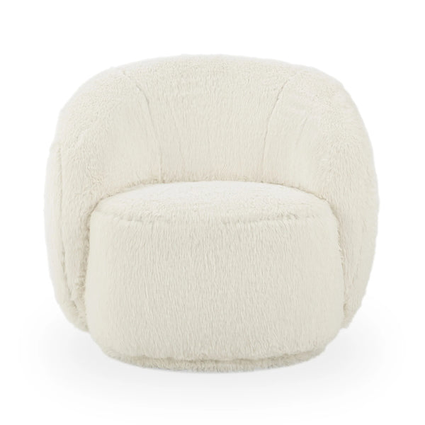 Adley Plush Swivel Chair - Soft Vanilla