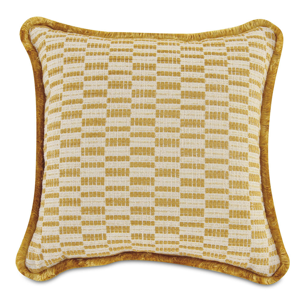Leone Cushion in Chartreuse with Fringe Trim