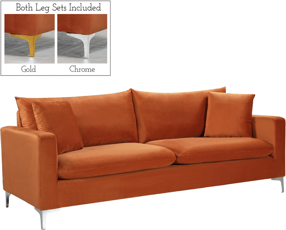 Lucy Sofa In Cognac Velvet
