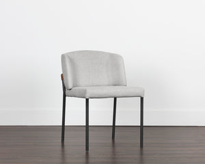 PEARCE DINING CHAIR - LIGHT GREY / BRAVO COGNAC