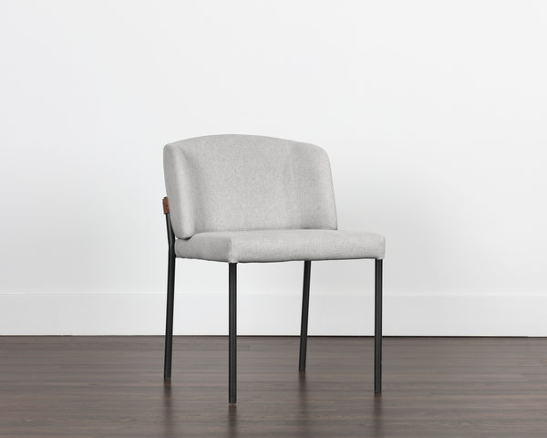 PEARCE DINING CHAIR - LIGHT GREY / BRAVO COGNAC