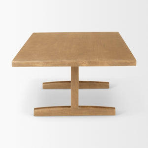 Viktor 55"L Light Brown Solid Wood Coffee Table