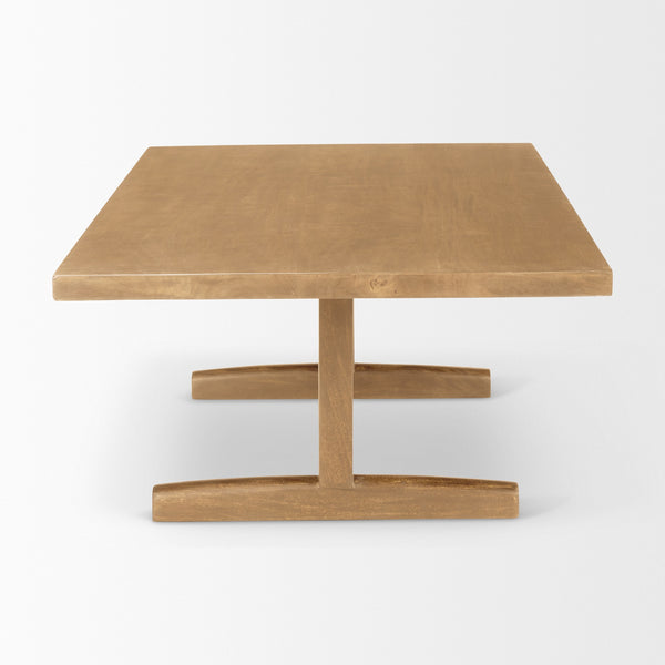 Viktor 55"L Light Brown Solid Wood Coffee Table