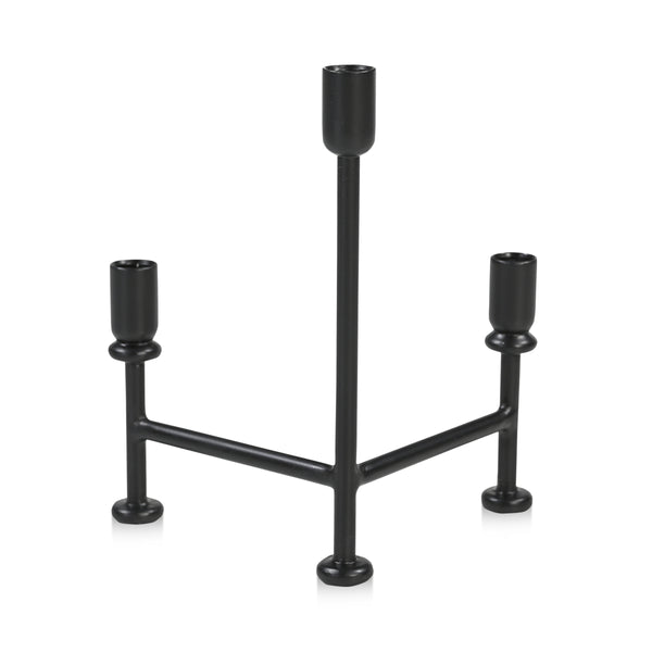 Moe's Cicero Candle Holder Black Iron