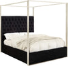 Luz King Bed In Black Velvet