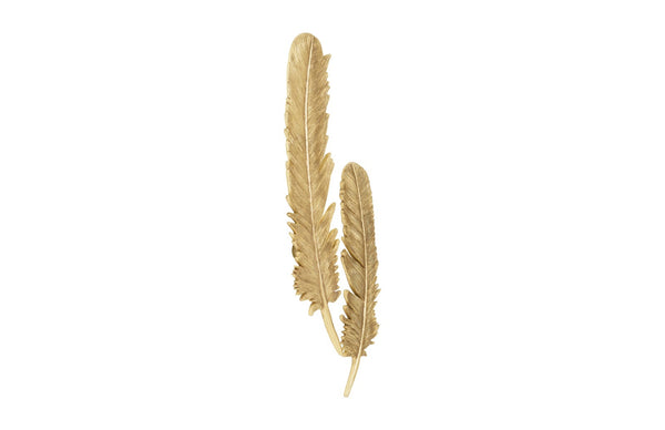 Feathers Wall Art, Gold Leaf, Set of 2, Large