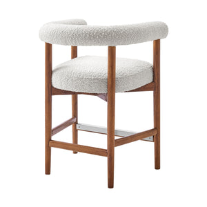 Keanu Boucle Counter Stool Brown Legs, Stanton Beige 
