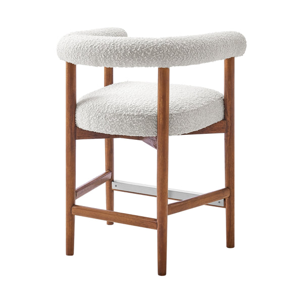 Keanu Boucle Counter Stool Brown Legs, Stanton Beige 