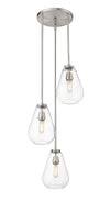 Ayra 3 Light Pendant in Brushed Nickel Finish