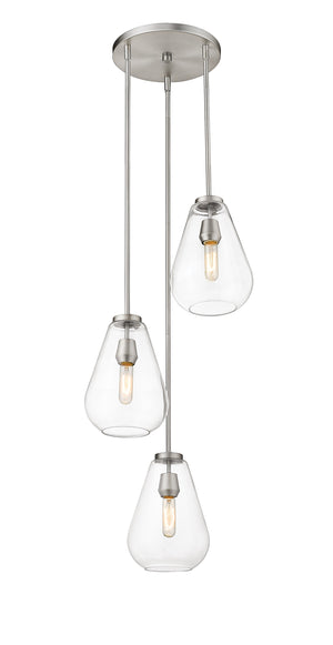 Ayra 3 Light Pendant in Brushed Nickel Finish