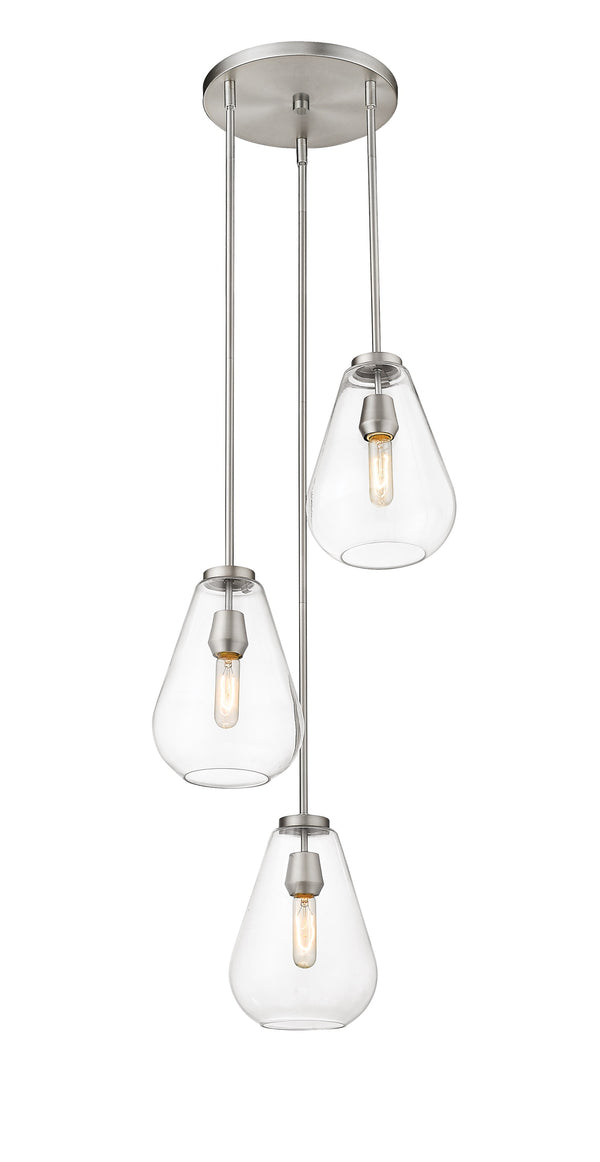Ayra 3 Light Pendant in Brushed Nickel Finish