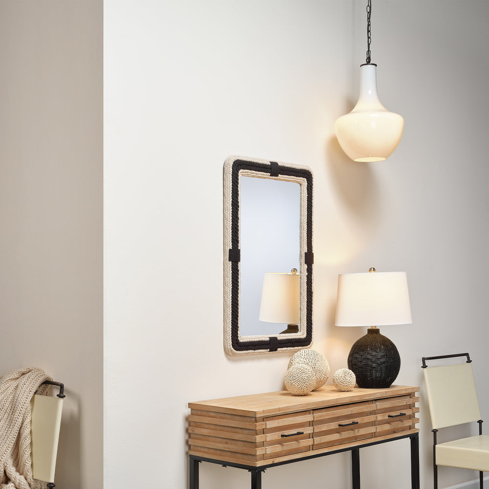  Contrast Jute Rectangle Mirror