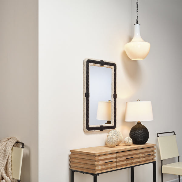  Contrast Jute Rectangle Mirror