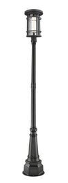 Jordan 1 Light Outdoor Post Mounted Fixture in Black Finish